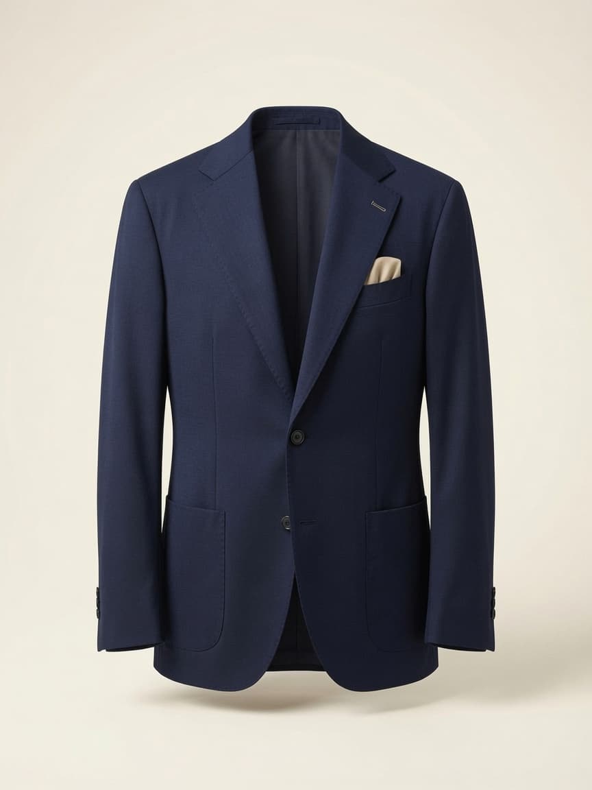 Paul Miranda — navy blazer, front